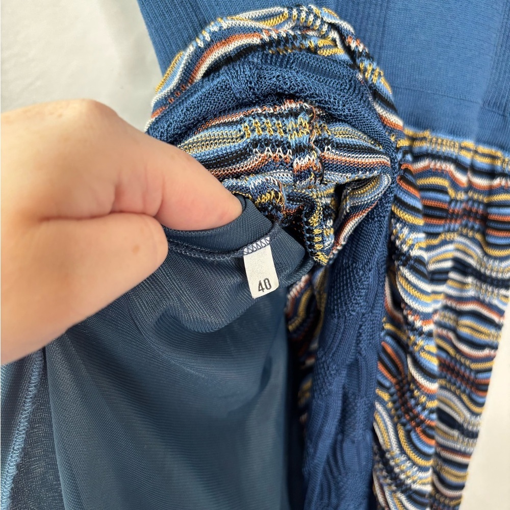 Missoni Blue Knit Crochet Dress size 40/4 - Picture 8 of 9